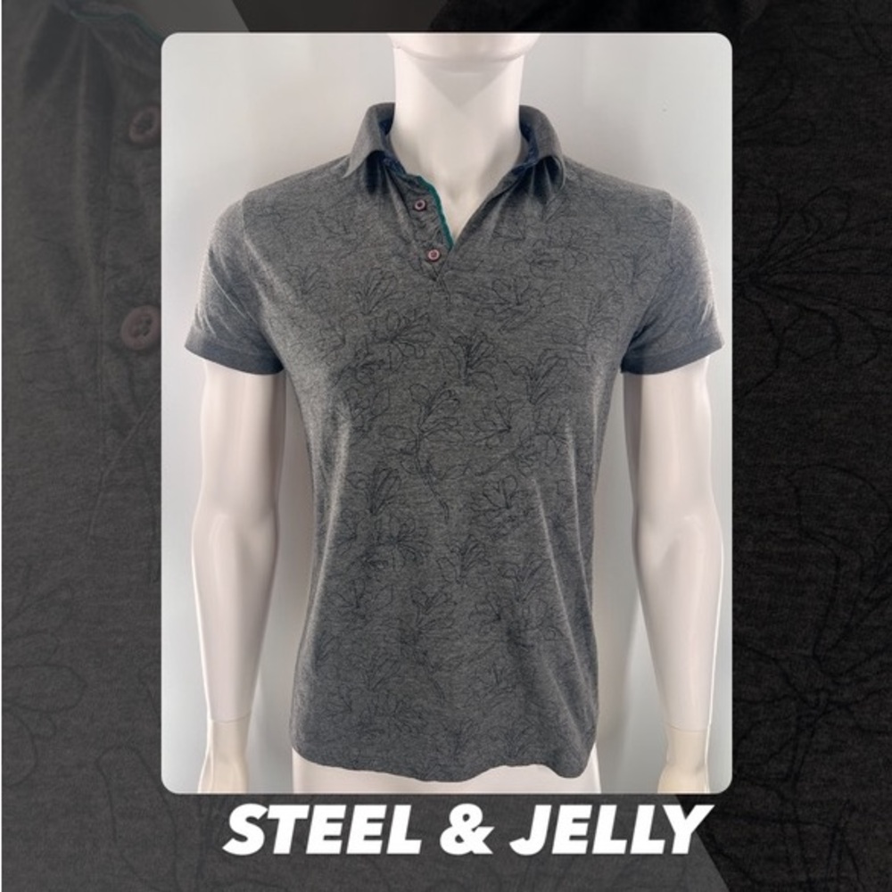 EUC Steel & Jelly Floral Print Polo Shirt